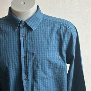 Blue Plaid Wesc Button Down Shirt XL